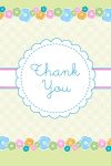 Thank You Text in Lovely Pastel Background with Flowers and Pattern